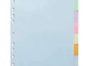 INTERCALAIRE EXACOMPTA CARTE FORTE 170GR A4 8 POSITIONS    COLORIS PASTEL