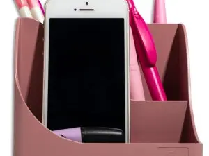 POT A CRAYONS EXACOMPTA PEN-WAVE SKANDI 5             COMPARTIMENTS COLORIS VIEUX   ROSE