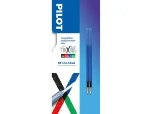RECHARGE PILOT FRIXION BALL 4 COLORS POINTE FINE ENCRE      BLEUE BLISTER 2 UNITES