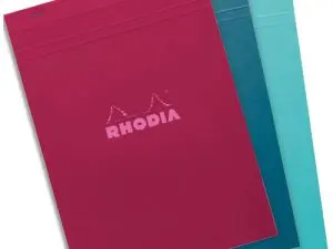 BLOC AGRAFE RHODIA COULEURS N 18 A4 21X29,7CM 5X5 80 FEUILLETS MICROPERFORES COUVERTURES ASSORTIES