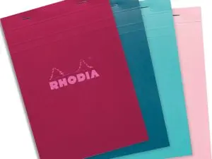 BLOC AGRAFE RHODIA COULEURS N 16 A5 14,8X21CM 5X5 80      FEUILLETS MICROPERFORES       COUVERTURES ASSORTIES