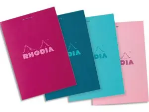 BLOC AGRAFE RHODIA COULEURS N 11 A7 7,4X10,5CM 5X5 80     FEUILLETS MICROPERFORES       COUVERTURES ASSORTIES