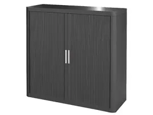 ARMOIRE PAPERFLOW EASYOFFICE 2 TABLETTES CHARGE 75KG STRUCTURE ANTHRA RIDEAUX 104X110X41,5CM COLORIS ANTHRACITE