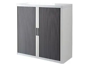 ARMOIRE PAPERFLOW EASYOFFICE 2 TABLETTES CHARGE 75KG STRUCTURE BLANCHE RIDEAUX 104X110X41,5CM COLORIS BLANC/ANTHRACITE