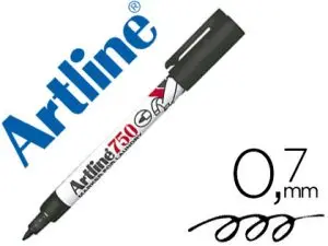 MARQUEUR ARTLINE 750 PERMANENT TEXTILE POINTE FINE CONIQUE 0.7MM CORPS MÉTAL COULEUR NOIR