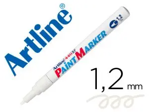 MARQUEUR ARTLINE PERMANENT PAINT MARKER 440 POINTE FINE CONIQUE 1.2MM ENCRE PIGMENTÉE BASE D'HUILE COLORIS BLANC
