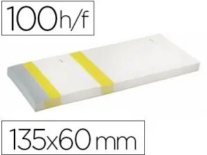 BLOC VENDEUR LIDERPAPEL 2 COUPONS DÉTACHABLES 100 FEUILLES 60X135MM PAPIER BLANC BANDE COULEUR COLORIS JAUNE