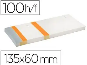 BLOC VENDEUR LIDERPAPEL 2 COUPONS DÉTACHABLES 100 FEUILLES 60X135MM PAPIER BLANC BANDE COULEUR COLORIS ORANGE