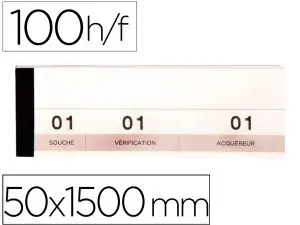 BLOC LIDERPAPEL PASSE PARTOUT PAPIER MICROPERFORÉ 3 COUPONS DÉTACHABLES 50X150MM 100 FEUILLES TRIPLIS