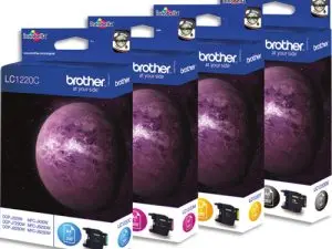 CARTOUCHE BROTHER JET D'ENCRE LC1220 PACK 4 COULEURS NOIR/JAUNE/MAGENTA/CYAN