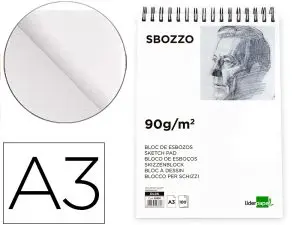 BLOC SPIRALE LIDERPAPEL ESQUISSES UNI 90G/M2 A3 100F