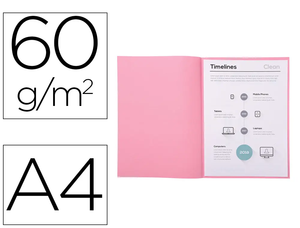 SOUS-CHEMISE EXACOMPTA SUPER 220X310MM 60G COLORIS ROSE PACK 250 UNITÉS