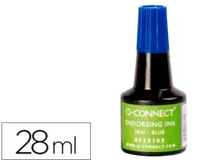 ENCRE À TAMPONS Q-CONNECT POUR FEUTRE OU MOUSSE COLORIS BLEU FLACON 28ML
