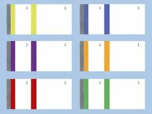 BLOC VENDEUR EXACOMPTA SOUCHE 100 FEUILLETS DÉTACHABLES DOUBLE NUMÉROTAGE 1/100 6,6X13,5CM BANDE COULEUR 7 COLORIS