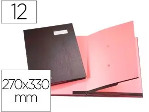 PARAPHEUR EXTENDOS CLIP'S JR 16 COMPARTIMENTS COUVERTURE PLASTIFIÉE REMBORDÉE INTÉRIEUR BUVARD ROSE 270X330MM NOIR