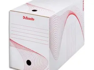 BOÎTE ARCHIVES ESSELTE STANDARD CARTON ONDULÉ RECYCLABLE A4 245X345MM DOS 200MM ASSEMBLAGE MANUEL FACIL COLORIS BLANC