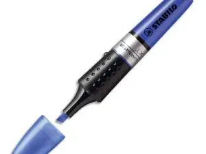 SURLIGNEUR STABILO LUMINATOR DESIGN FUTURISTE FORME FUSELÉE CORPS TRANSPARENT LONGUE DURÉE COULEUR BLEU