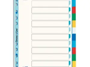 INTERCALAIRE ELBA POLYPROPYLÈNE 13/100E 12 POSITIONS A4 210X297MM