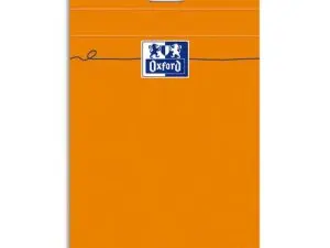 BLOC BUREAU OXFORD A7+ PAPIER VÉLIN SURFIN AGRAFÉ EN TÊTE COUVERTURE ENVELOPPANTE 85X120MM 80F 80G 5X5MM ORANGE