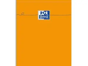BLOC BUREAU OXFORD A5 PAPIER VÉLIN SURFIN AGRAFÉ EN TÊTE COUVERTURE ENVELOPPANTE 148X210MM80F 80G 5X5MM 160 PAG ORANGE