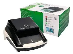 DÉTECTEUR Q-CONNECT FAUX BILLETS PORT USB ADAPTATEUR COURANT EUROPE UK CERTIFICAT CE 155X137X82MM 700G