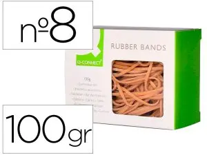 BRACELET CAOUTCHOUC Q-CONNECT N.8 80X2MM BOÎTE FENÊTRE 100G