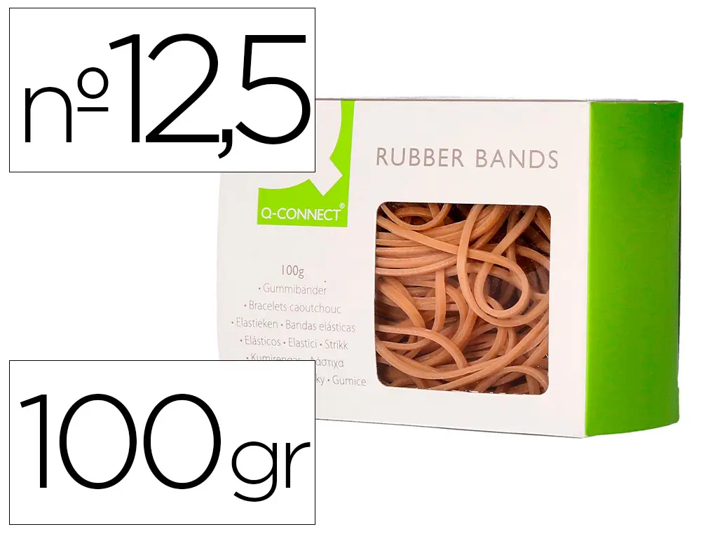 BRACELET CAOUTCHOUC Q-CONNECT N.12.5 125X9MM BOÎTE FENÊTRE 100G