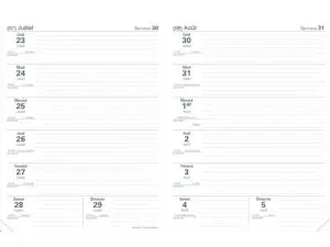 AGENDA QUO VADIS SEMAINIER LE PROFESSEUR IMPALA 21x27CM COLORIS NOIR