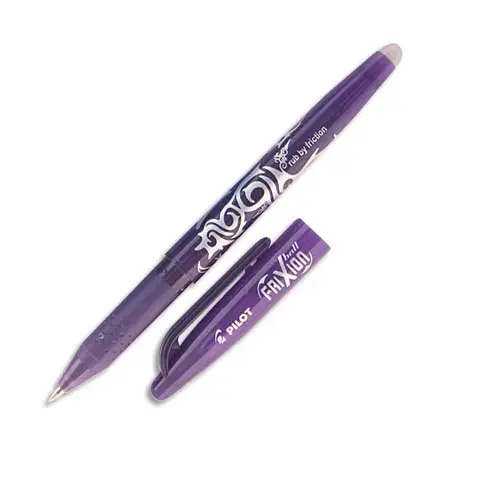 ROLLER PILOT FRIXION BALL ÉCRITURE MOYENNE 0.5MM ENCRE EFFAÇABLE GRIP PRÉHENSION RECHARGEABLE GOMME SERTIE VIOLET