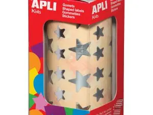 GOMMETTE MÉTALLISÉE APLI AGIPA ÉTOILE COLORIS ARGENT ROULEAU 2360 UNITÉS