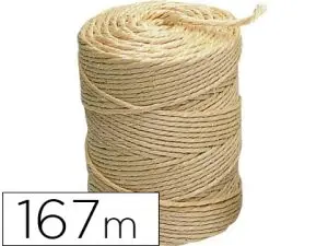 FICELLE SISAL ÉCOLOGIQUE LIDERPAPEL 2/3 FILS IDÉAL COLIS TRAVAUX MANUELS DÉCORATION ROULEAU 1KG LONGUEUR 167M ÉCRU