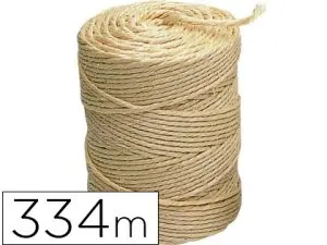 FICELLE SISAL ÉCOLOGIQUE LIDERPAPEL 2/3 FILS IDÉAL COLIS TRAVAUX MANUELS DÉCORATION ROULEAU 2KG LONGUEUR 334M ÉCRU