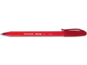 STYLO-BILLE PAPER MATE INKJOY 100 ÉCRITURE MOYENNE 0.7MM ULTRA DOUCE CORPS TRIANGULAIRE RÉSISTE BAVURES COLORIS ROUGE