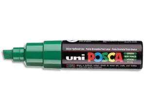 MARQUEUR POSCA PC8K BASE EAU POINTE BISEAUTEE LARGE 8MM SANS ODEURS/ALCOOL/SOLVANT TOUT SUPPORTS COLORIS VERT