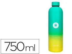 BOUTEILLE ISOTHERME ANTARTIK ACIER INOXYDABLE SANS BPA     750ML COLORIS VERT/JAUNE
