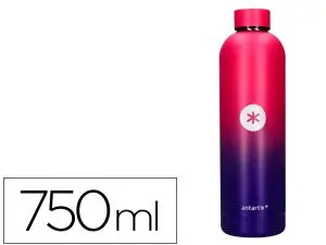 BOUTEILLE ISOTHERME ANTARTIK ACIER INOXYDABLE SANS BPA     750ML COLORIS ROSE/LILAS