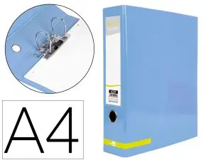 CLASSEUR A LEVIER LIDERPAPEL A4 COLOR SYSTEM DOS DE 80 MM COLORIS BLEU CIEL