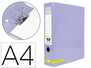 CLASSEUR A LEVIER LIDERPAPEL A4 COLOR SYSTEM DOS DE 80 MM COLORIS LAVANDE