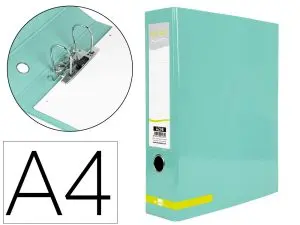 CLASSEUR A LEVIER LIDERPAPEL A4 COLOR SYSTEM DOS DE 80 MM  COLORIS MENTHE