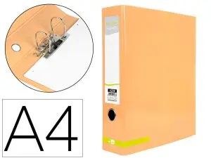 CLASSEUR A LEVIER LIDERPAPEL A4 COLOR SYSTEM DOS DE 80 MM COLORIS PECHE