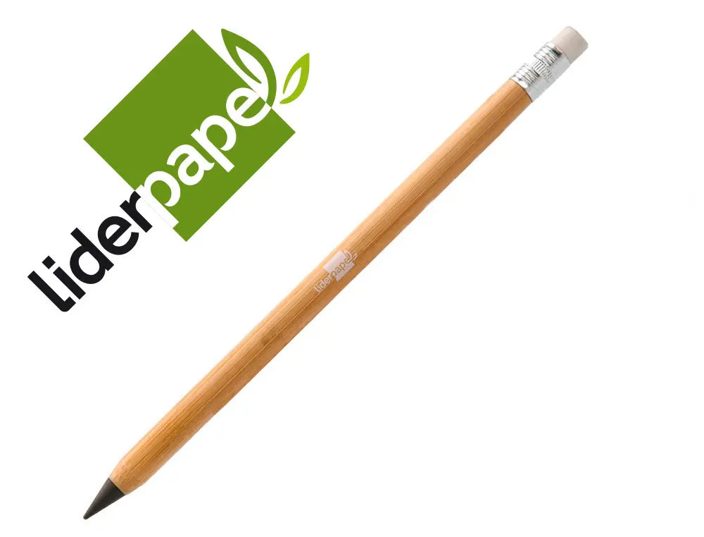CRAYON A PAPIER LIDERPAPEL CORPS EN BAMBOU POINTE GRAPHITE HB AVEC GOMME