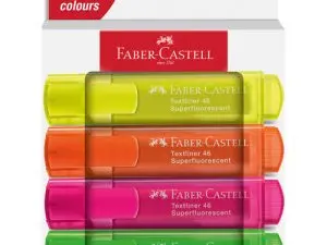 SURLIGNEUR FABER-CASTELL TEXTLINER TL46                SUPERFLUORESCENT POINTE       BISEAUTEE TRAIT 1/5MM COLORIS