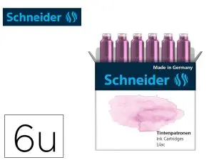 CARTOUCHE ENCRE SCHNEIDER COLORIS LILAS PASTEL BOITE 6 UNITES