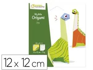 MY LITTLE ORIGAMI AVENUE MANDARINE MODELE DINOSAURE    12X12CM 70G 20 FEUILLES