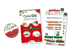 PARTITION COLOREE EDITIONS FUZEAU COLORZIK CLOCHES CHROMATIQUES NOEL PACK 5 COMPTINES AVECPAROLES + 1 CD + NOTICE
