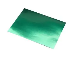LOT DE 10 FEUILLES CARTONNÉES METALLISEE 500X650MM 225G COLORIS VERT