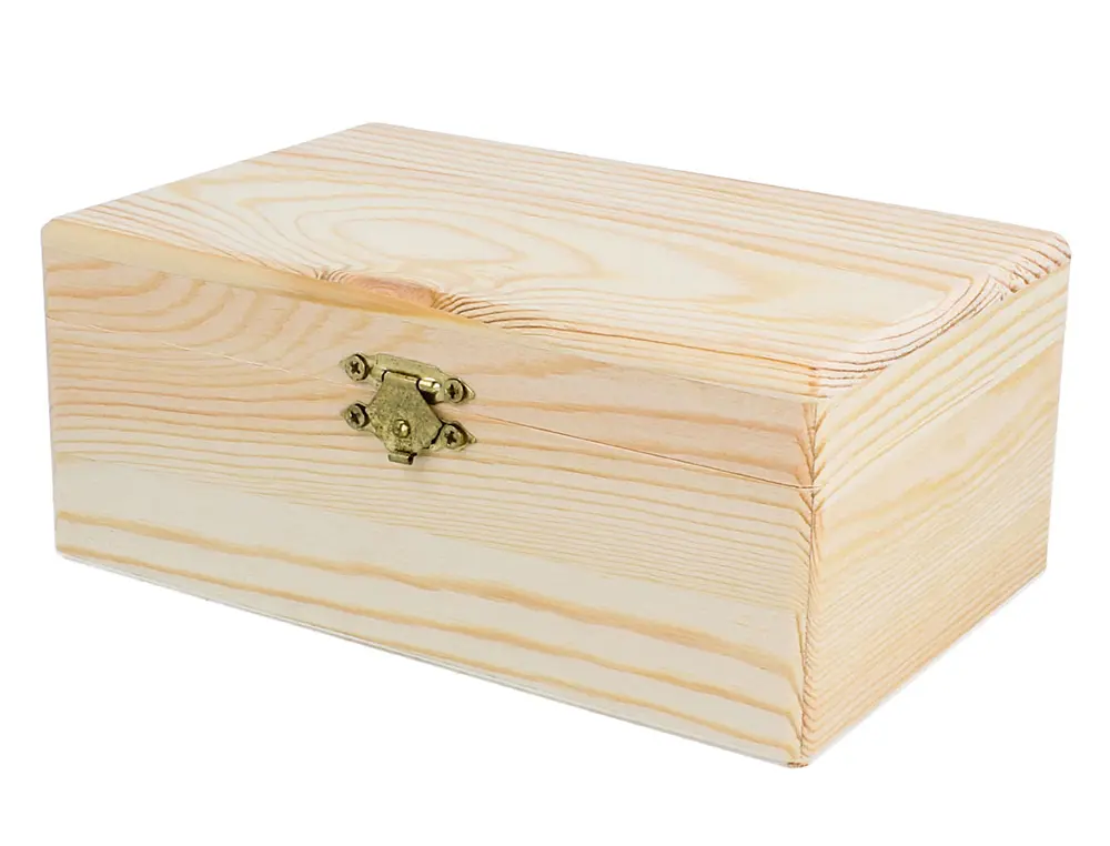 BOITE BOIS INSSPIRO A DECORER FERMETURE RECTANGULAIRE 17X11X7CM COLORIS PIN