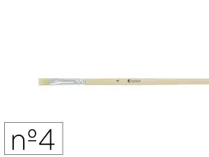 BROSSE PLATE O'COLOR POILS SOIE PORC Nº4 VIROLE ALUMINIUM MANCHE BOIS NATUREL LOT 10 UNITES