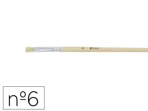 BROSSE PLATE O'COLOR POILS SOIE PORC Nº6 VIROLE ALUMINIUM MANCHE BOIS NATUREL LOT 10 UNITES