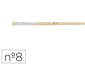 BROSSE PLATE O'COLOR POILS SOIE PORC Nº8 VIROLE ALUMINIUM MANCHE BOIS NATUREL LOT 10 UNITES